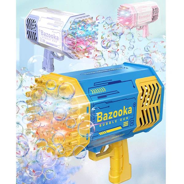 Rocket Bubble Gun for Kids — 69-Hole Mega Bubble Blaster